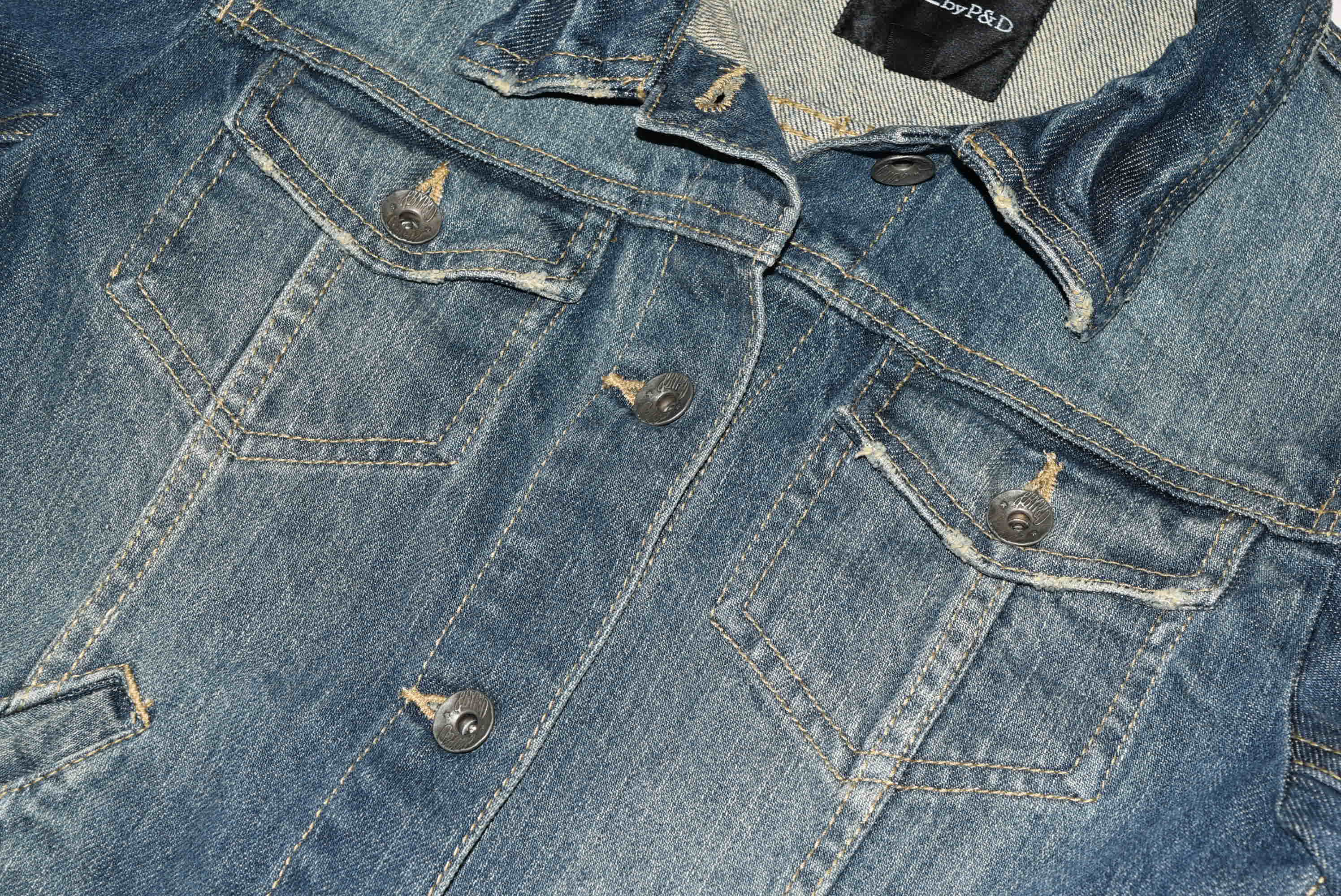 S byP$D อกจริง 33 ไซส์ XS เสื้อแจ็คเก็ตยีนส์ แขนยาว ผู้หญิง ทรงสวยใส่สบาย มีกระเป๋าข้าง