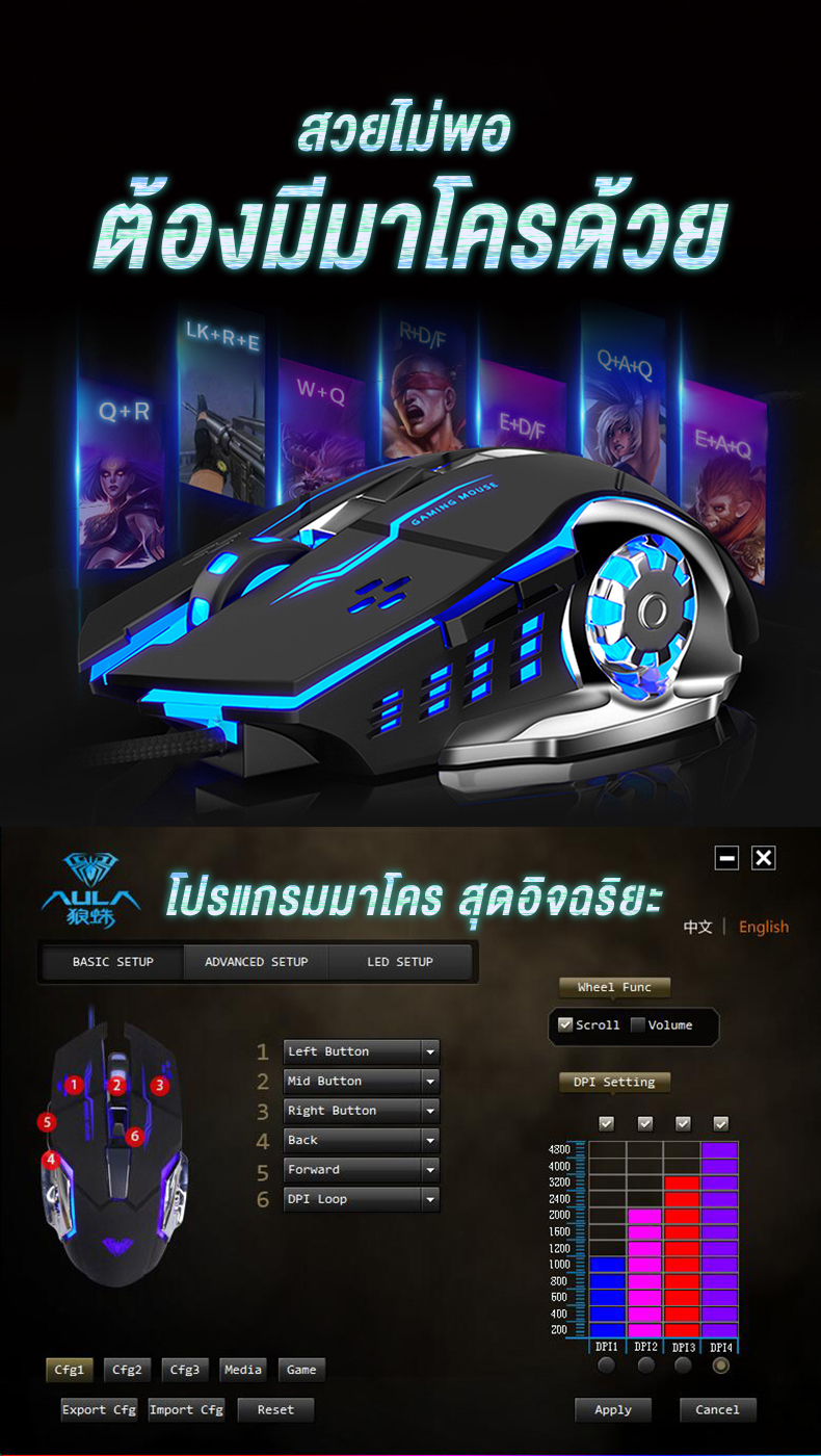 AULA S20 GAMING MOUSE SKU-03014
