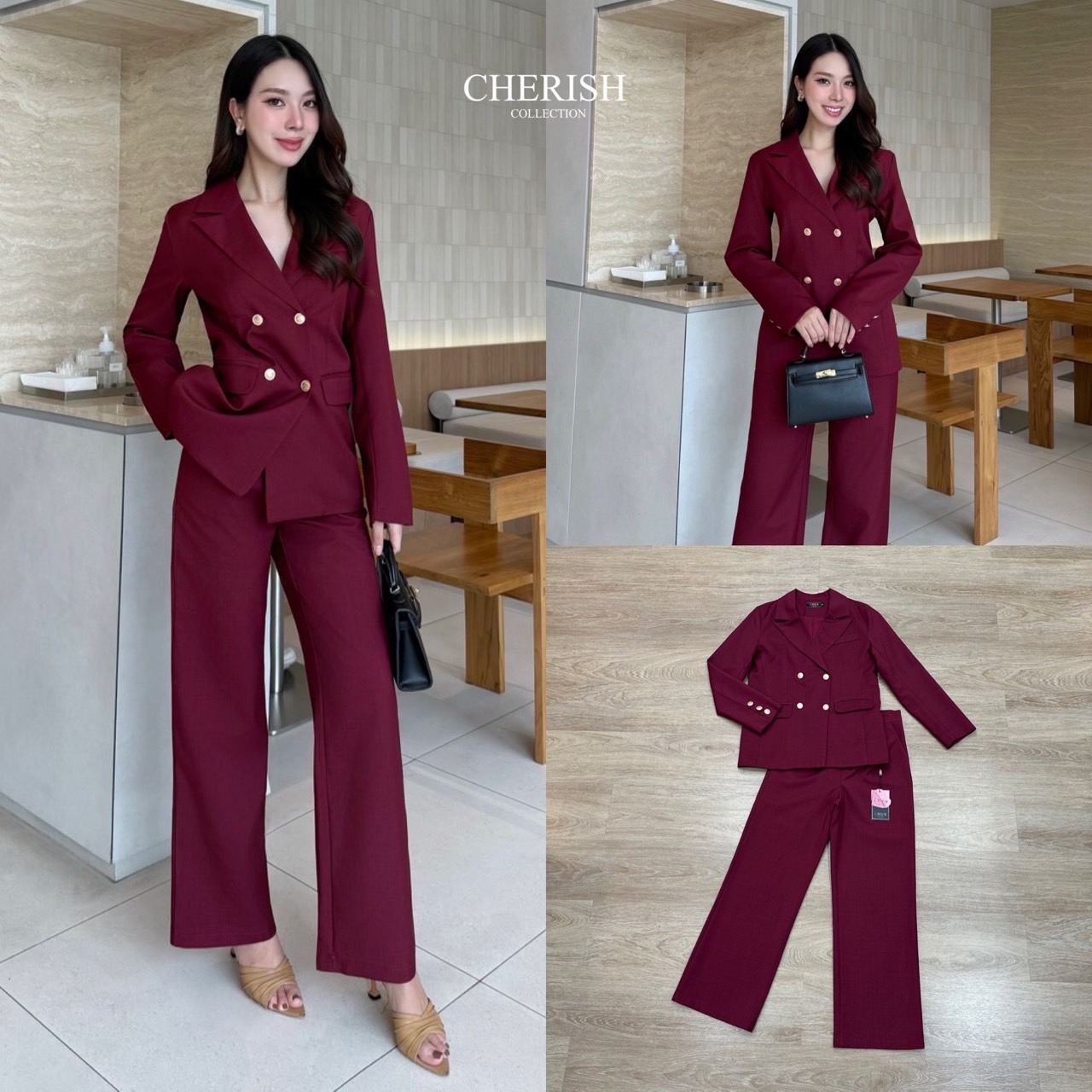 Setsuit เสื้อ+กางเกง ลุค CEO เรียบหรู ดูทันสมัย ทรงสวย ใช้ผ้าดี ใส่สบาย ตัวเสื้อสูทแต่งกระดุมทองมีกระเป๋า พร้อมซับในทั้งตัว มาพร้อมกับกางเกงขากระบอก มีกระเป๋า 2 ข้าง เซตนี้จะใส่ทำงาน หรือออกงานดูดีสุดๆค่ะ