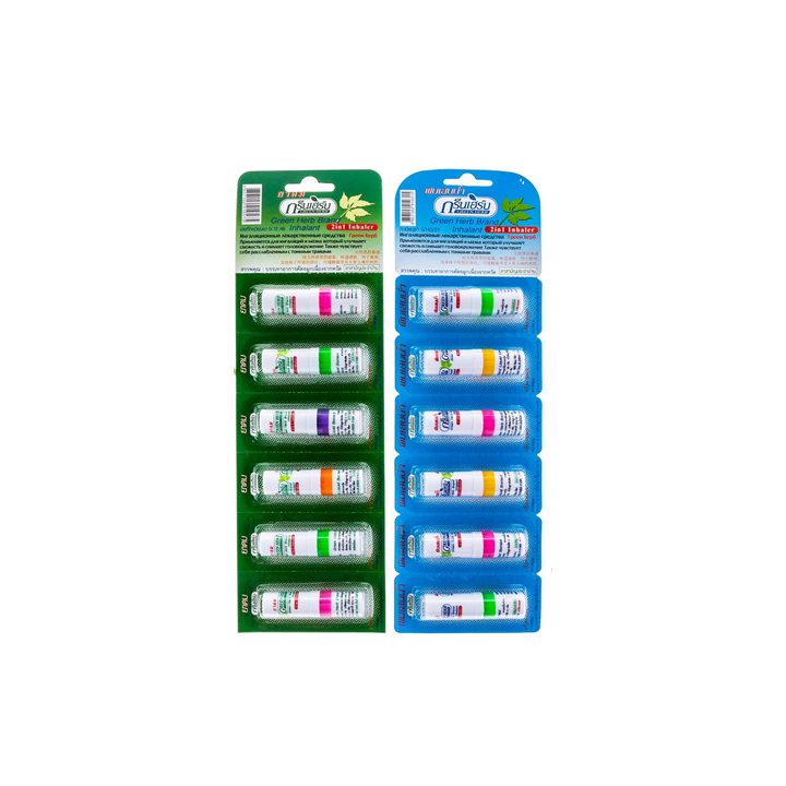 Green Herb Brand Borneol Inhalant x 5 โหล (60 ชิ้น) กรีนเฮิร์บ ยาดมพิมเสนน้ำ