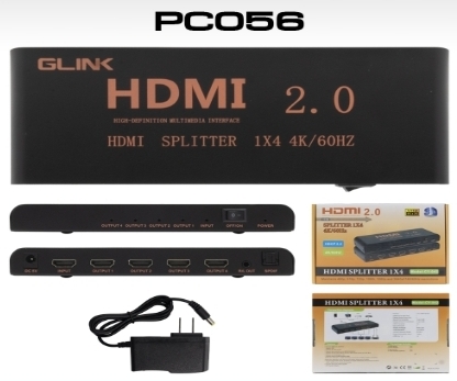 PC056 GLINK HDMI 2.0 SPLITTER 1 X4 /4K/60HZ. SKU-02377