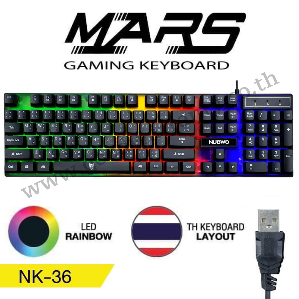 NK-36 MARS NUBWO GAMING KEYBOARD USB LDE RAINBOW KB-UB-NW-NK36B