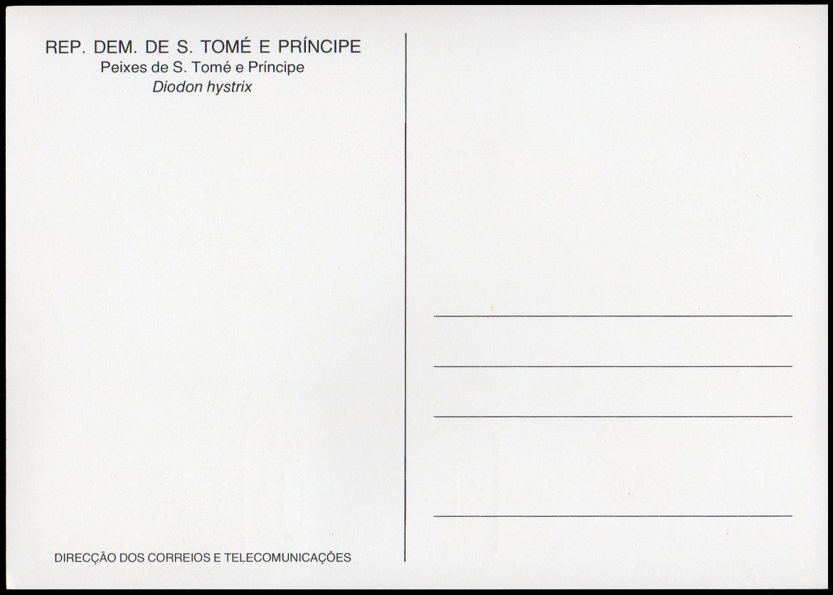 Post Card S.Tome E Principe Fish 1979