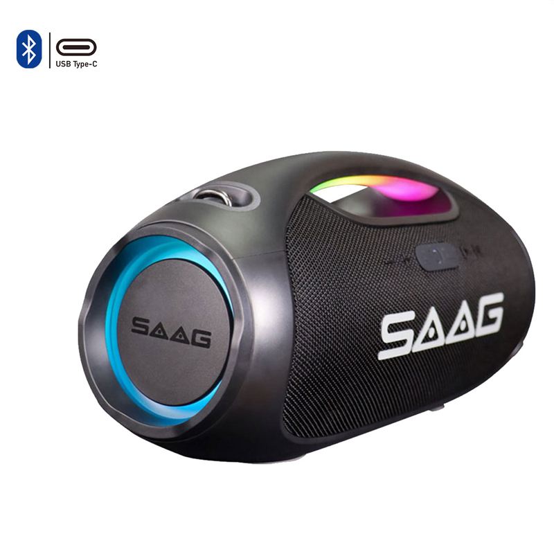 SAAG SAAG PERFECT STORM Portable Speaker ลำโพงกันน้ำ IPX5 ไฟ RGB 60W แบตอึด 6000mAh พร้อมไมค์ไร้สาย SP-SA-20-STORM