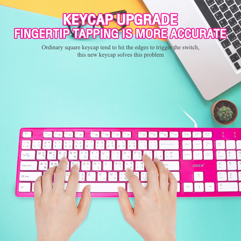 KB-518 OKER KEYBOARD USB พร้อมซิลิโคนกันฝุ่น KB-UB-OK-518XX