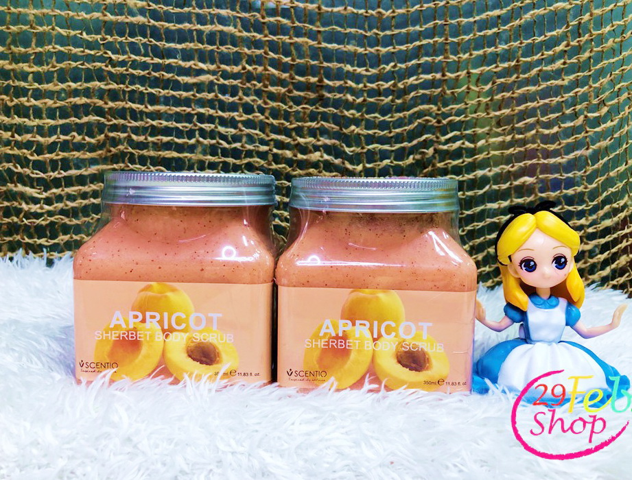 Scentio Apricot Sherbet Body Scrub เซนทิโอ แอปพริคอท เชอร์เบท บอดี้ สครับ 350 ml