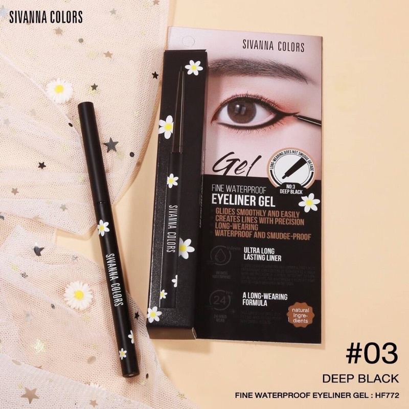 Sivanna Fine Waterproof Eyeliner 0.1g #HF772 อายไลน์เนอร์ เนื้อเจล