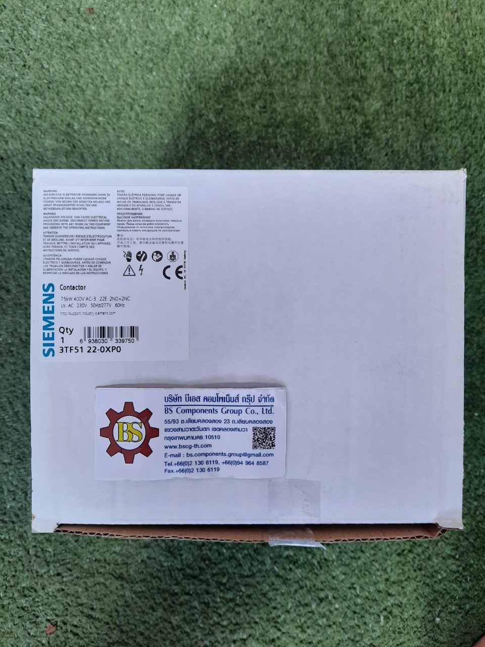 SIEMENS : 3TF5122-0XP0 Contactor AC 50 HZ, coil230/220 V AC3 400 V 140 A 75 kW AUX. contacts: 2 NO + 2 NC size 6 screw connection