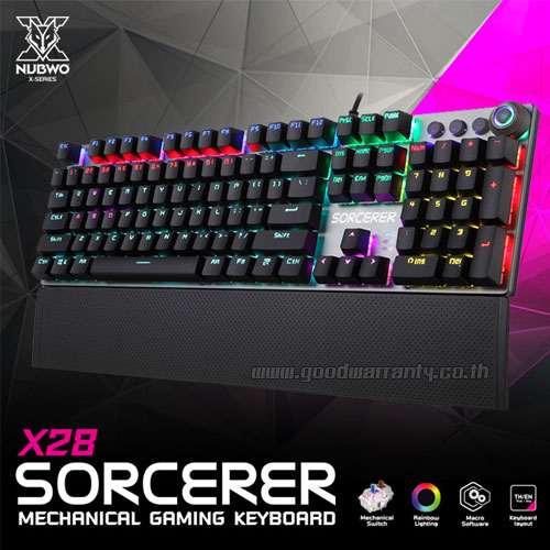 NUBWO Mechanical Blue Switch Gaming Keyboard Rainbow Lighting [Gray] X-28 SORCERER KB-UB-NW-X28RB