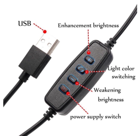 S3001 USB LAMP ไฟวง 30CM พร้อมขาตั้ง HL-MB-ST-S3001