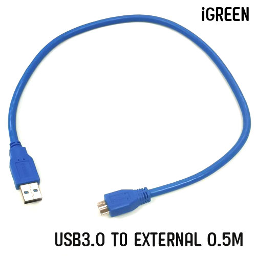 USB3.0 Cable USB FOR EXTERNAL 0.5M. iGREEN CU-GO-V3-5P006