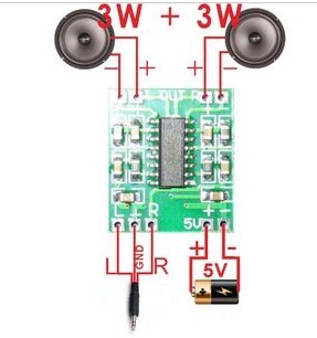 PAM8403 แผงวงจรขยายดิจิตอลไมโครดิจิตอล 2 * 3W D คลาสมีประสิทธิภาพสูง 2.5 ~ 5V USB power supply