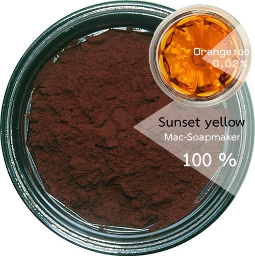 Color Orange: สีส้ม Orange 100 % Sunset yellow / CI 15985 สีชนิดผง ละลายได้ในน้ำ COA