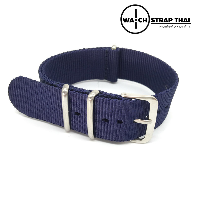 สายนาฬิกานาโต้ สายนาฬิกาผ้าไนลอน NATO Nylon Watch Strap Blue มีขนาด 18 , 20 , 22 mm สำหรับ Rolex , Seiko , Omega