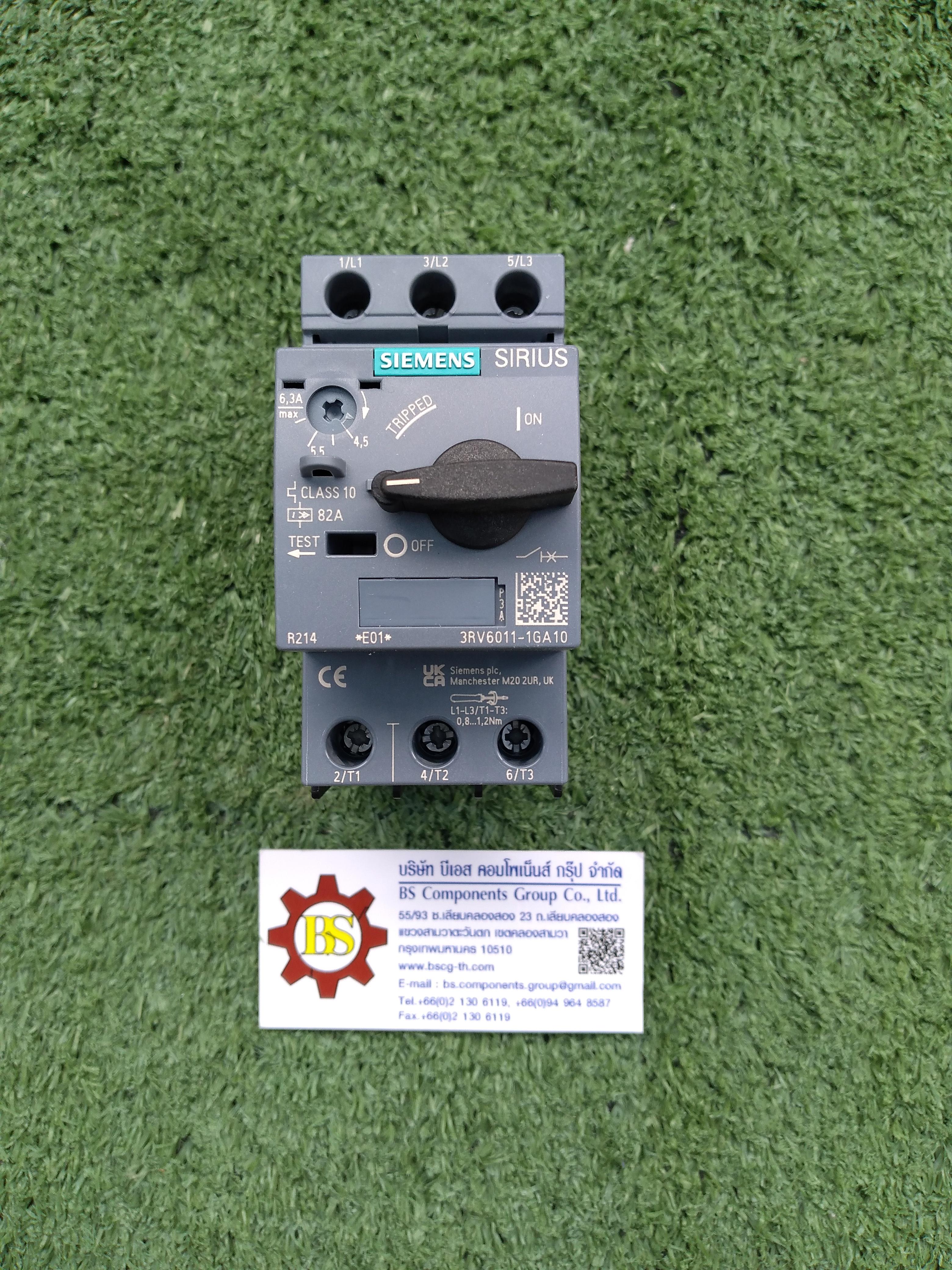 SIEMENS : 3RV6011-1GA10 Circuit breaker 6.3 A A-release 4.5...6.3 A
