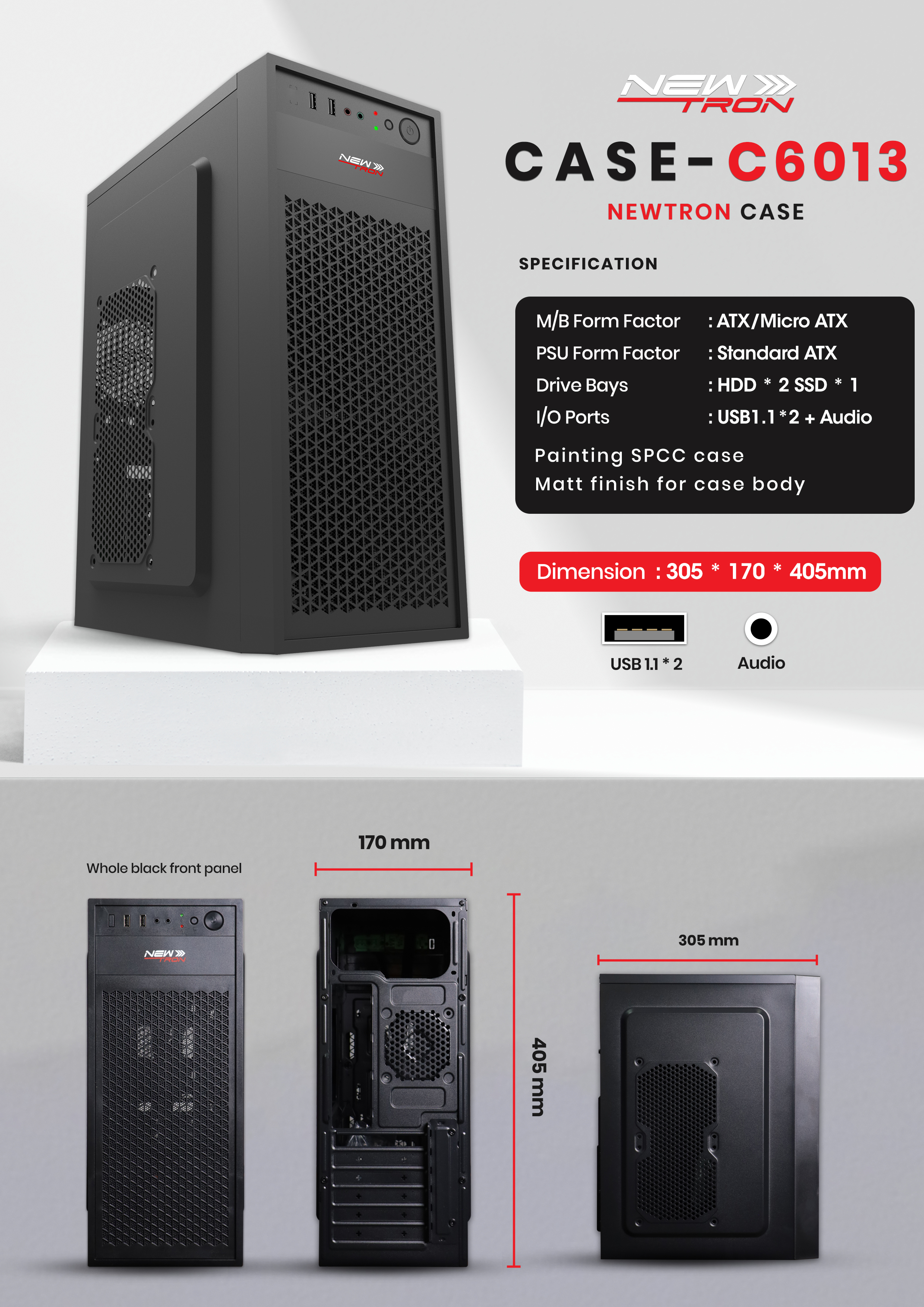 NEWTRON CASE ATX / No POWER SUPPLY SKU-02846