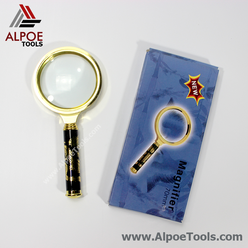 แว่นขยาย เลนท์กระจก ด้ามลายมังกร สีทอง