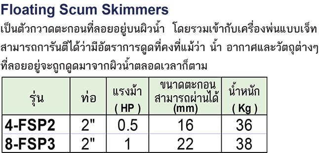 TSURUMI PUMP ตัวกวาดตะกอนที่ลอยอยู่บนผิวน้ำ รุ่น 4-FSP2