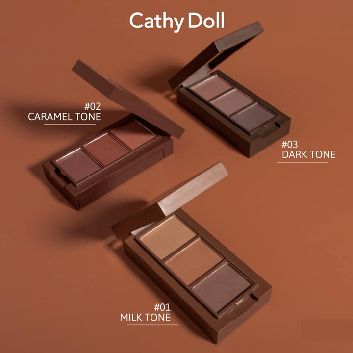 Cathy Doll Trio Eyebrow Kit 1g X 3colors ที่เขียนคิ้วแบบฝุ่น 3 เฉดในตลับเดียว เคที่ ดอลล์