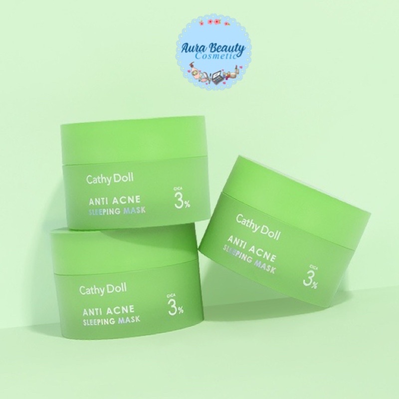 Cathy Doll Anti Acne Sleeping Mask 3% Cica 50 ml มาส์กสิว ลดรอยแดง ลดมัน ลดสิว