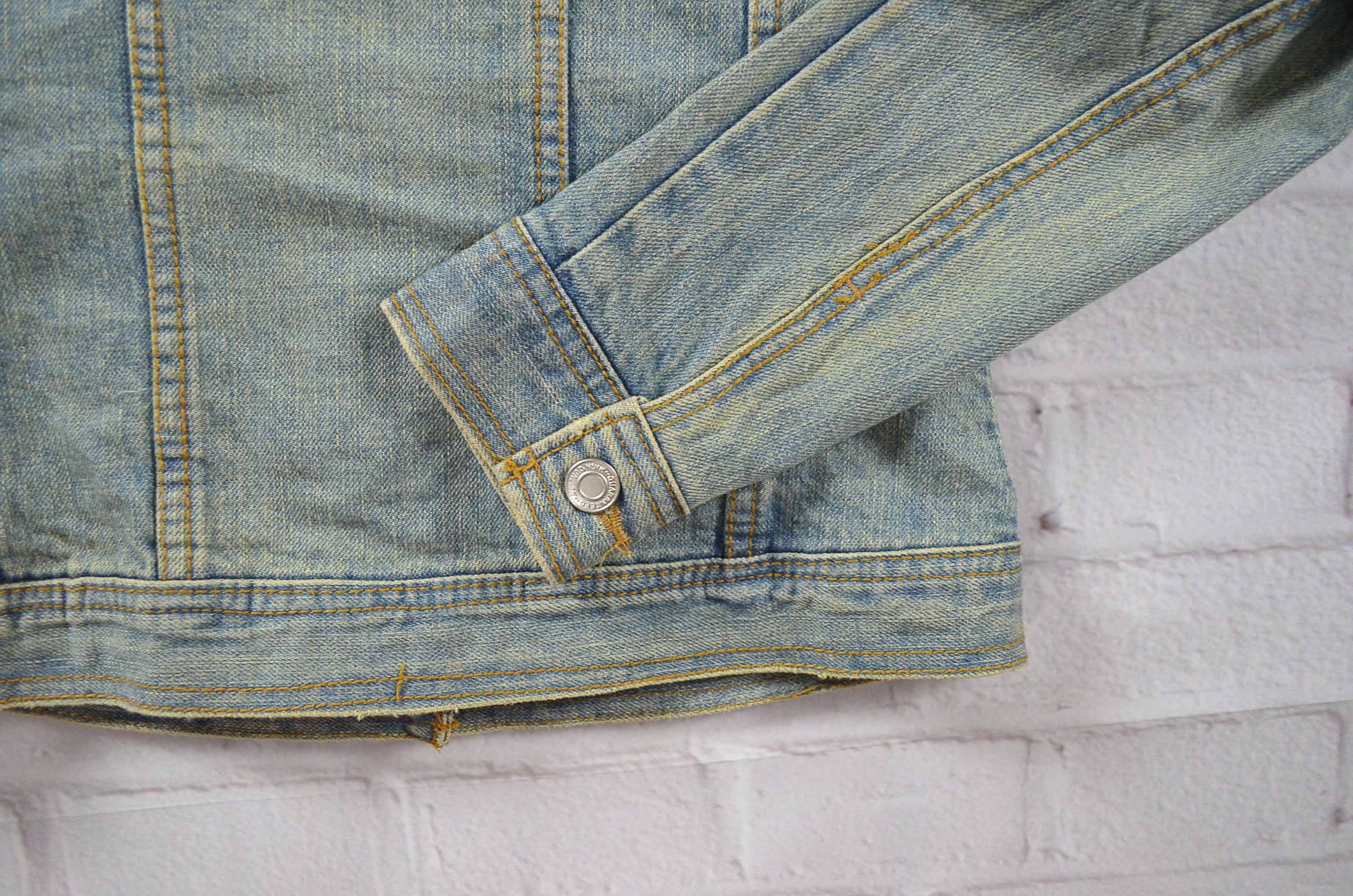 C.O.L.Z.A อกจริง33' (XS) เสื้อแจ็คเก็ตยีนส์ เสื้อยีนส์แขนยาวหญิงชาย สีเขียวสนิม แต่งสกิดผ้านุ่มใส่สบาย