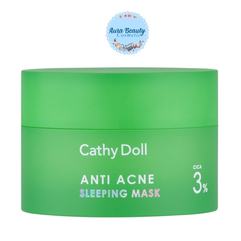 Cathy Doll Anti Acne Sleeping Mask 3% Cica 50 ml มาส์กสิว ลดรอยแดง ลดมัน ลดสิว