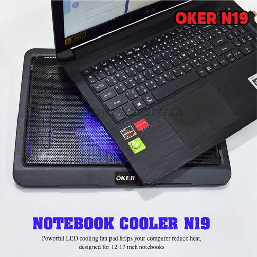 N19 OKER Big FAN NOTEBOOK มีไฟ FA-OK-NB-N19BK