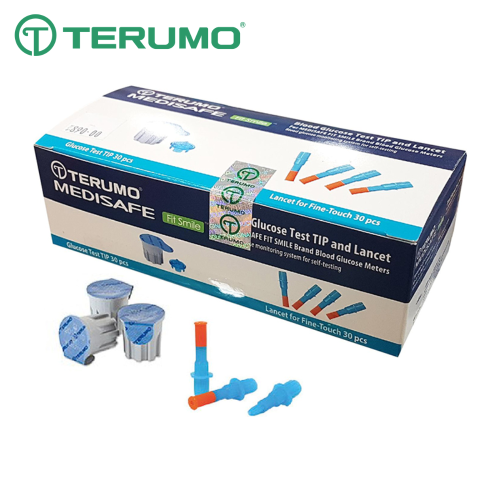 Terumo Medisafe Fit Smile แถบตรวจระดับน้ำตาล เข็มเจาะ อย่างละ 30 ชิ้น