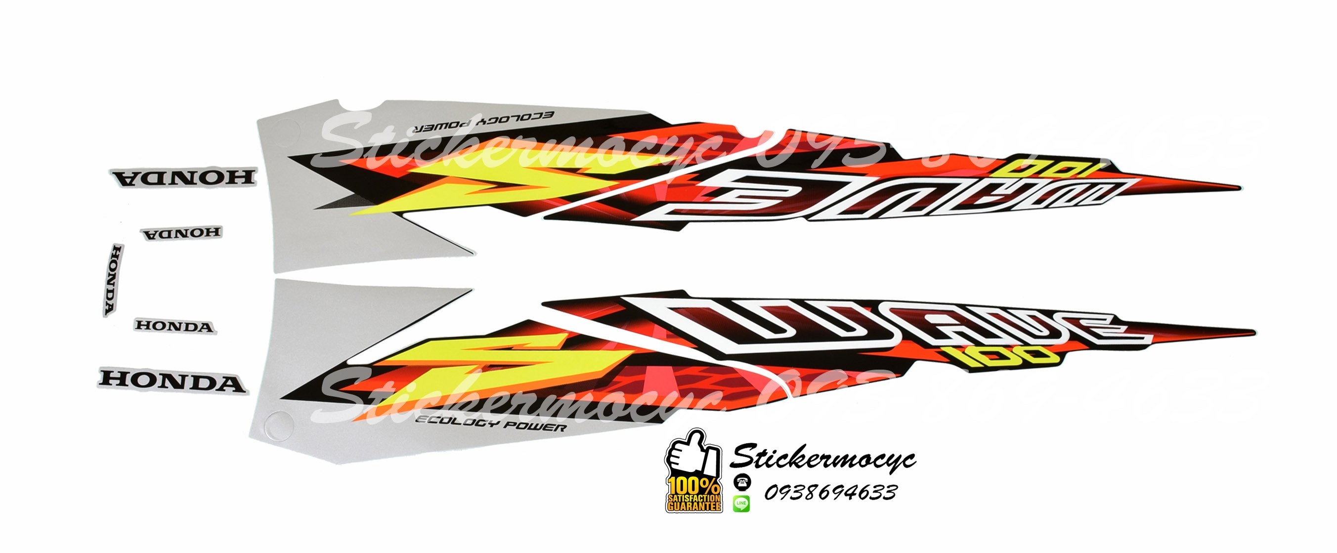 Sticker 3M HONDA Wave 100 S ปี 2004 รุ่น 5 ติดรถสี เงิน (เคลือบเงา) สติ๊กเกอร์ 3 M แท้ สติ๊กเกอร์ติดมอไซค์ ฮอนด้า เวฟ