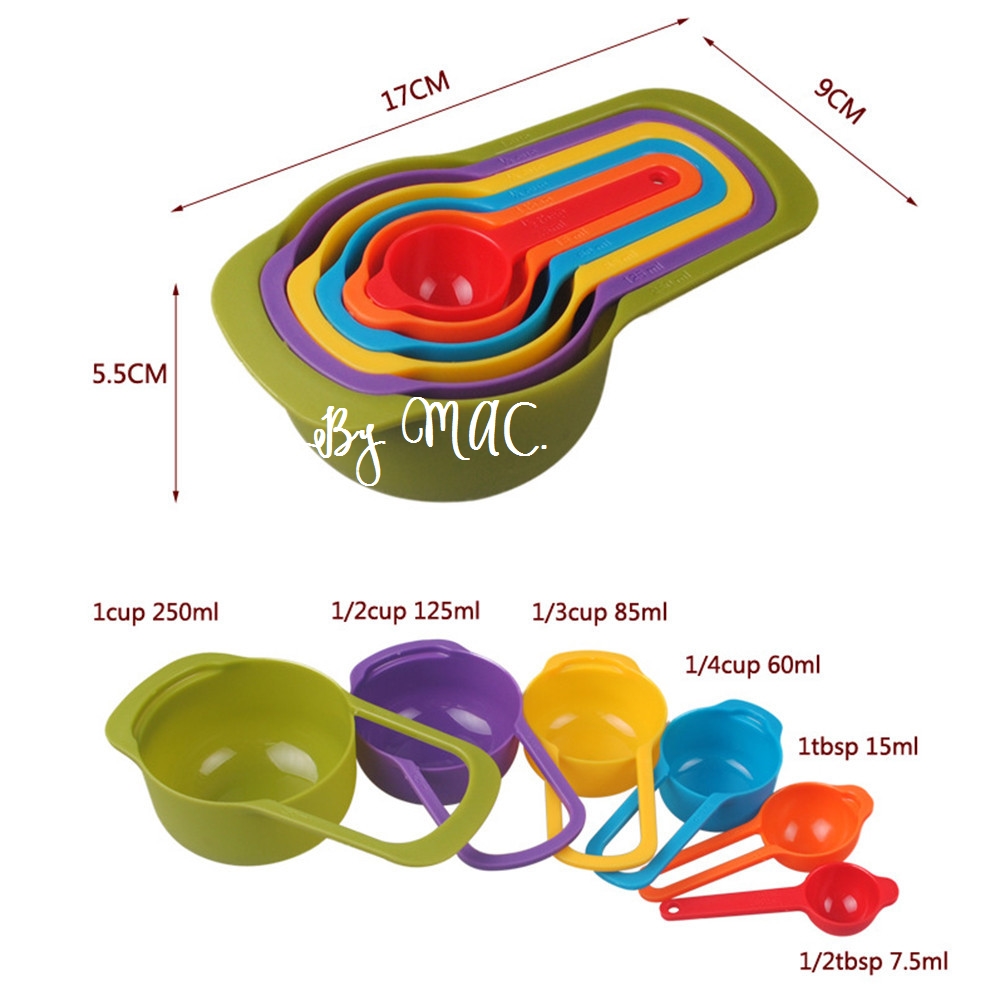 ช้อนตวงใหญ่พลาสติก 6 ชิ้น