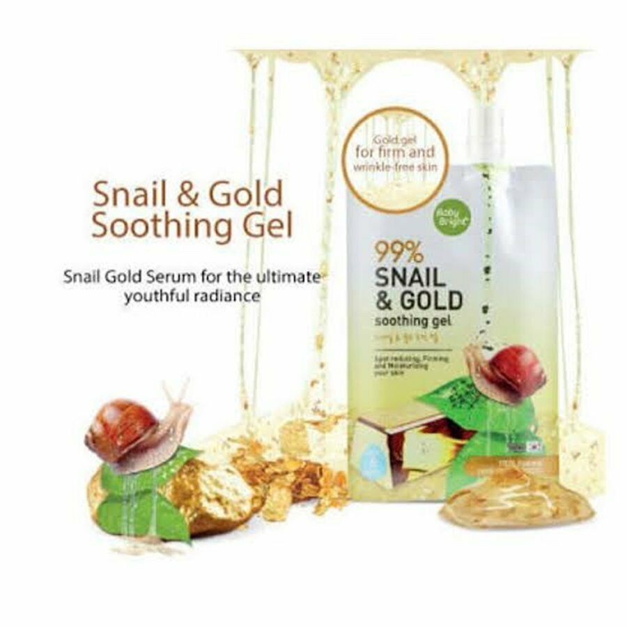 (1ซอง) Baby Bright Snail & Gold / Tomato & Gluta Soothing Gel เบบี้ ไบร์ทซูทติ้งเจล 50 กรัม