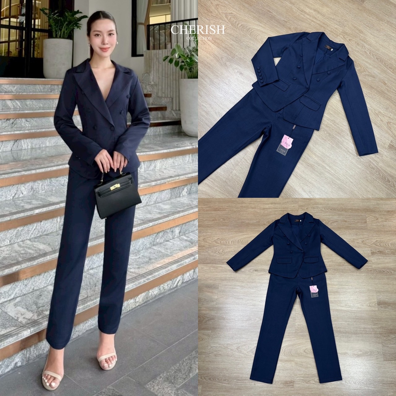 Setsuit เสื้อ+กางเกง เรียบหรู ดูเท่ ทรงสวย ใช้ผ้าดี ใส่สบาย ตัวเสื้อสูทแต่งกระดุม มีกระเป๋า พร้อมซับในทั้งตัว มาพร้อมกับกางเกงขากระบอก มีกระเป๋า 2 ข้าง จะใส่ทำงาน ออกงาน