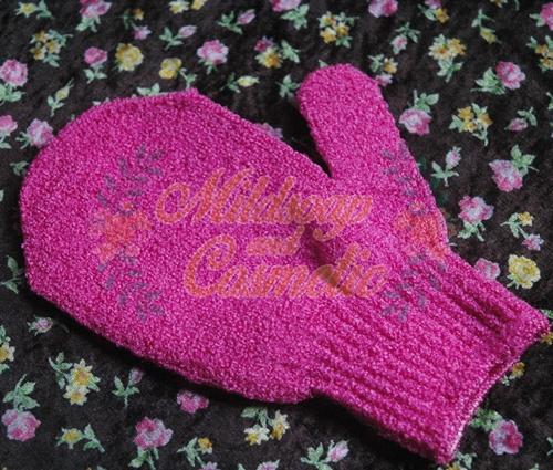 ถุงมือขัดตัวอาบน้ำแบบ Baby Gloves 1 ข้าง สีชมพูเข้ม