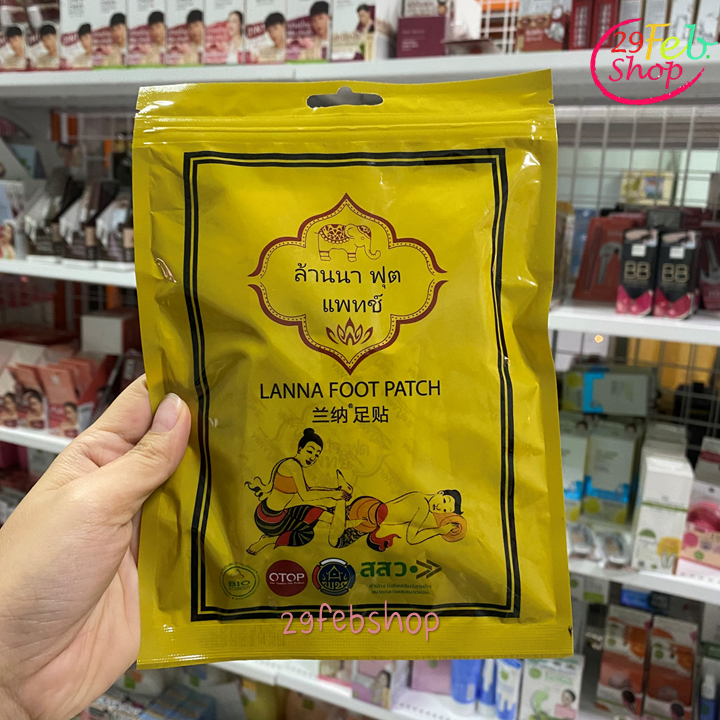 Lanna Foot Patch 90g x 10 ชิ้น แผ่นแปะเท้า