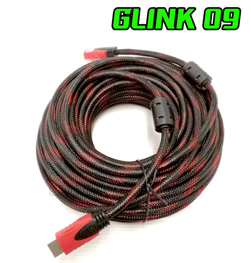 GLINK 09 /20M Cable HDMI/HDMI สายถักหัวทอง *ถุง* CA-HM-HM-20M03
