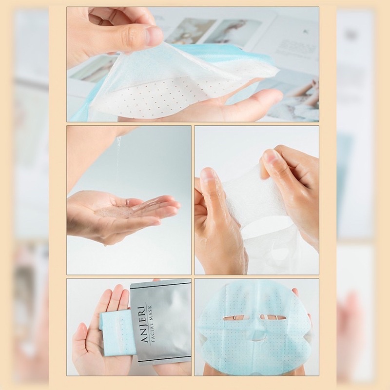 (10แผ่น/กล่อง) Anjeri Facial Mask แผ่นมาส์กหน้า
