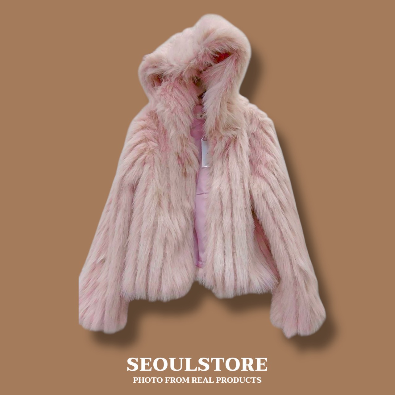 เสื้อคลุมแขนยาวมีฮู้ด ขนเฟอร์ นุ่มฟู งานมีซับในอย่างดีค่ะ สวย หรูดูแพง