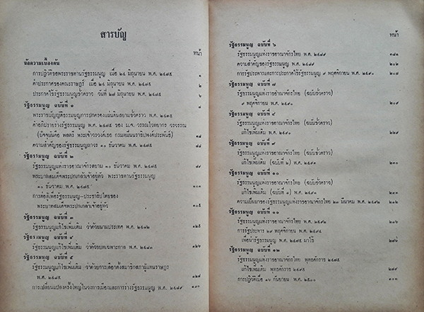 ประวัติรัฐธรรมนูญไทย : ฉบับแรก พ.ศ.๒๔๗๕ ถึงฉบับปัจจุบัน + ใบเสร็จรับเงินติดอากรแสตมป์ + ใบสั่งอนุเคราะห์จัดพิมพ์