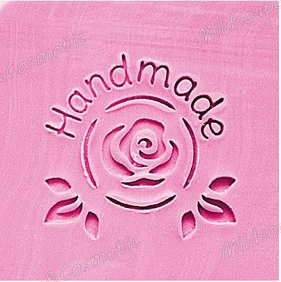 HANDMADE ROSE STAR SOAP STAMP 4.2 x 4.2 CM.