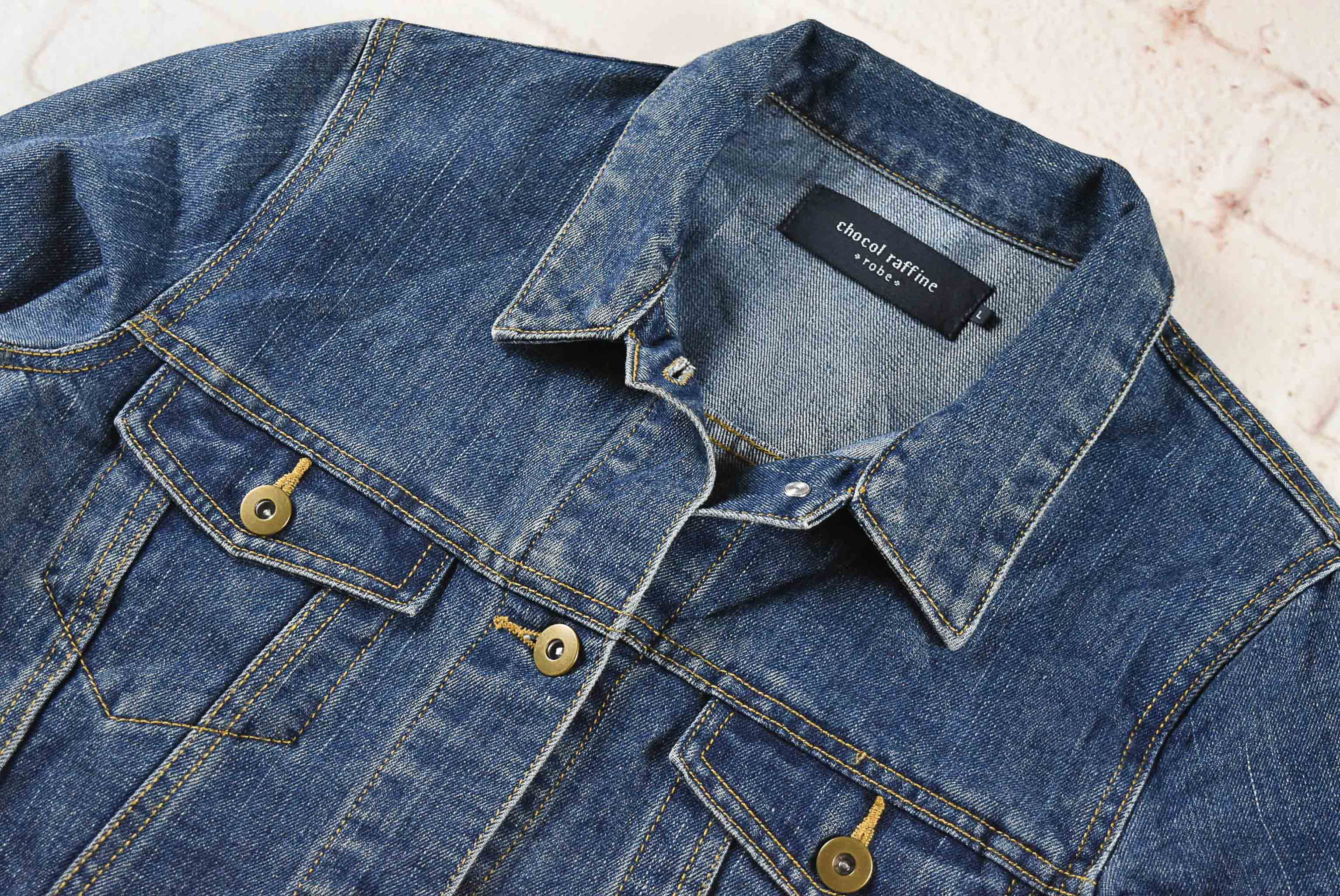 chocol raffine อกจริง 37 ไซส์ M เสื้อแจ็คเก็ตยีนส์ แขนยาว ผู้หญิง สีเข้ม เนื้อผ้านุ่ม ทรงสวย ใส่คลุมกันแดด