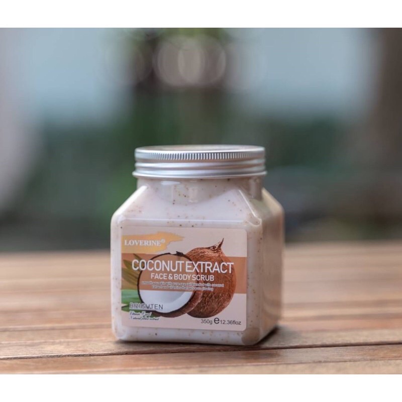 Loverine face & body scrub 350g. สครับผิวกาย 4 สูตร สครับสตรอเบอร์รี่ สครับมะพร้าว สครับว่านหาง สครับน้ำผึ้ง