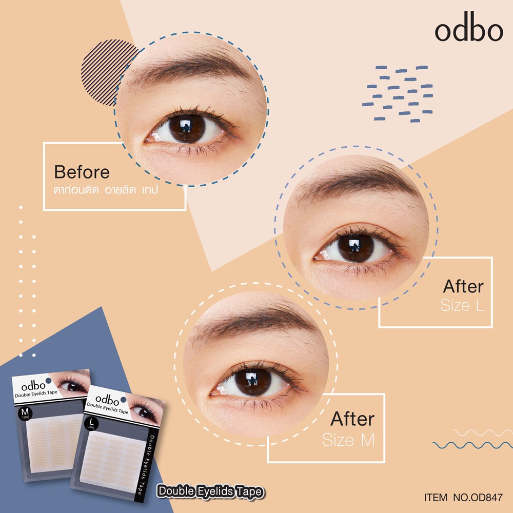 โอดีบีโอ เทปติดตาสองชั้น สีเนื้อ ติดง่าย ไม่หลุดง่าย (120คู่) odbo Double Eyelids Tape od847 ❤