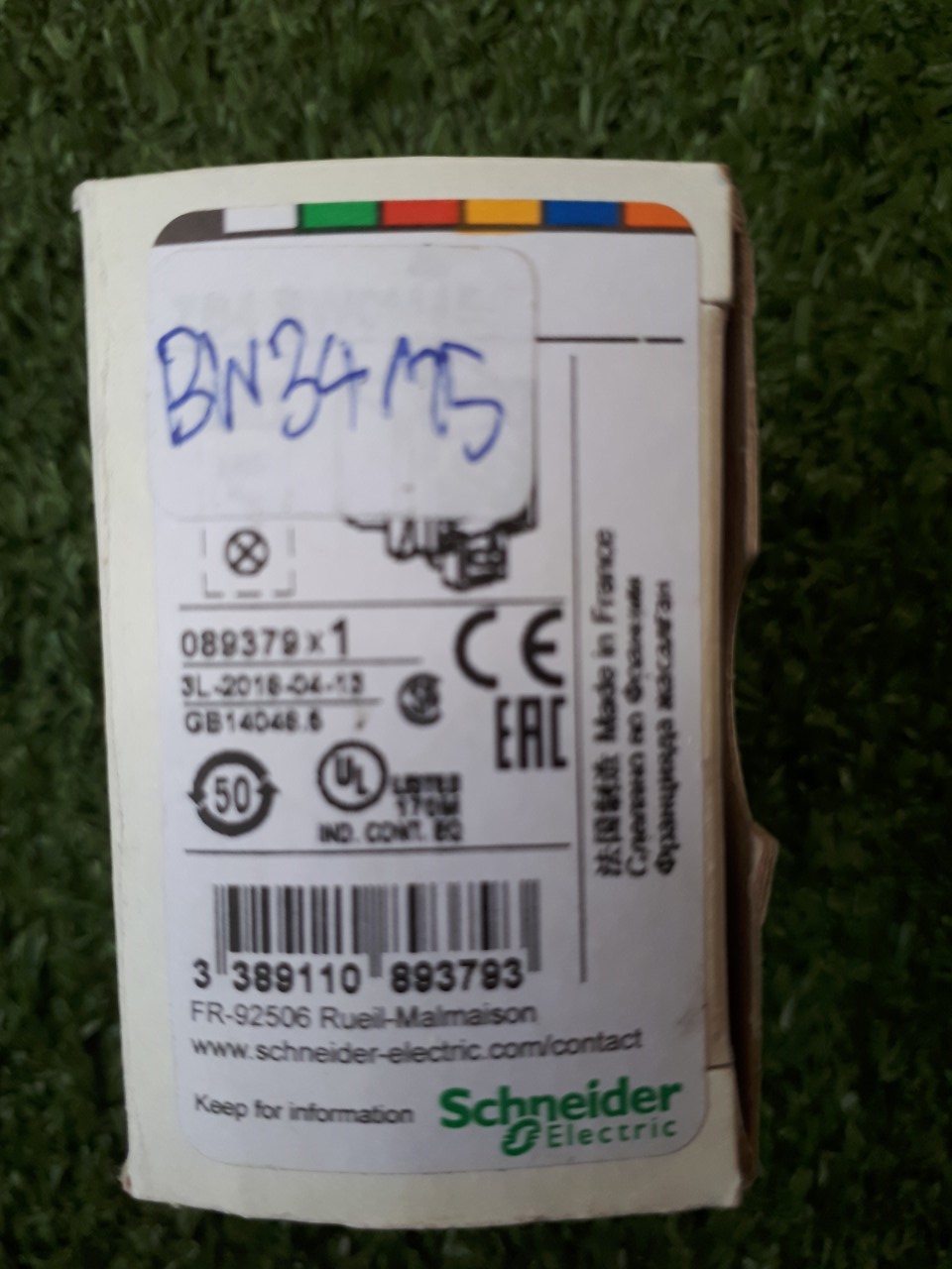 Schneider : PB. Sw LED, XB4BW34M5, 1NO+1NC, 220VAC, แดง