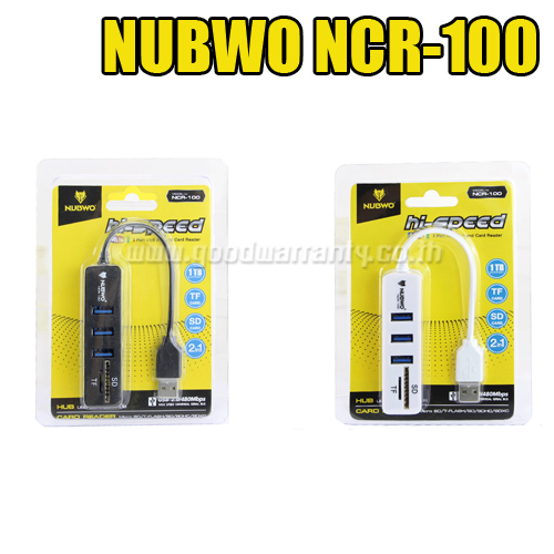 NCR100 NUBWO HUB USB 3Port+SD+TF CARD HB-NW-21-100BK/WH