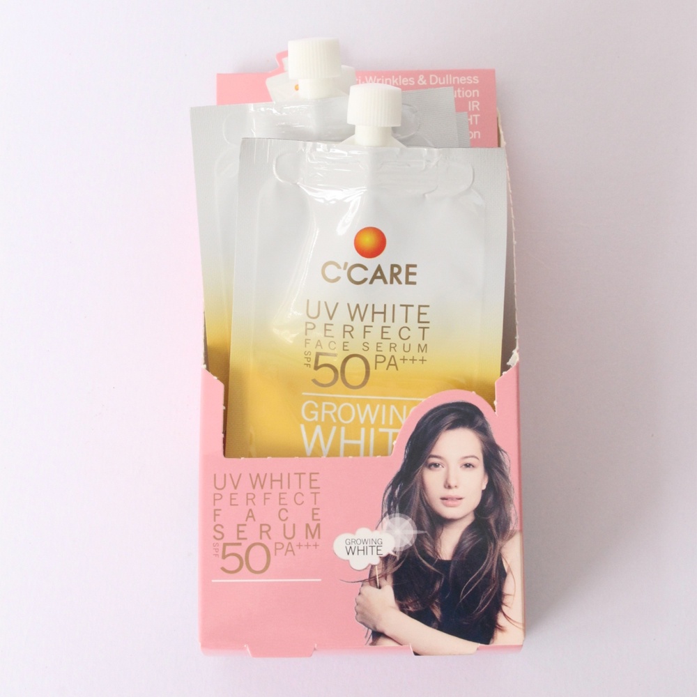 (6 ซอง/กล่อง) C'CARE UV WHITE PERFECT FACE SERUM SPF50 PA+++ 7g ครีมกันแดด สำหรับผิวหน้า