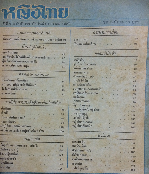 หญิงไทย ปีที่ 9 ฉบับที่ 199 ปักษ์หลัง มกราคม 2527 (เกษศริน พูลลาภ)