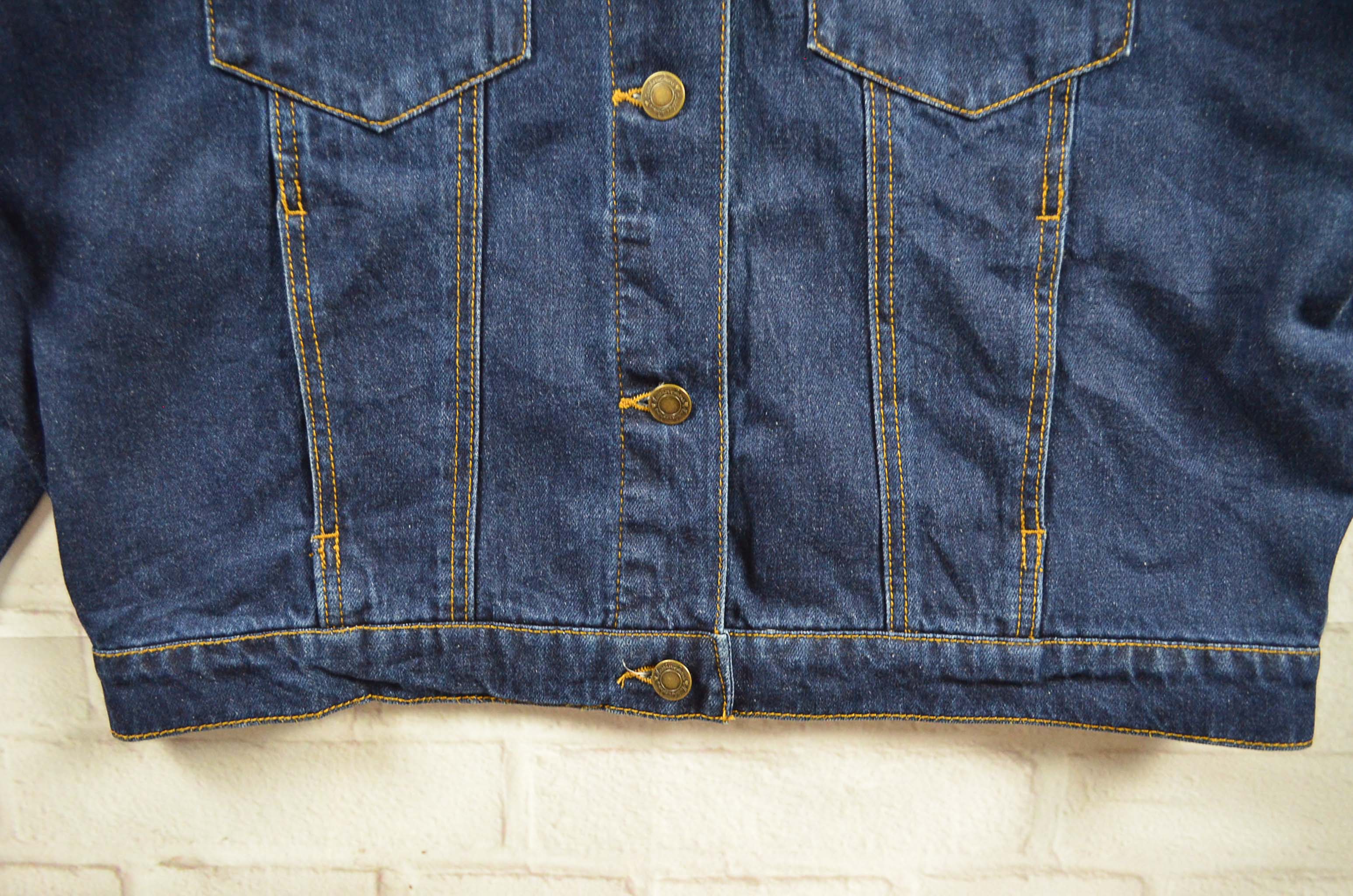 JEANS อกจริง46' (XL) เสื้อแจ็คเก็ตยีนส์ เสื้อยีนส์แขนยาวหญิงชาย สีเข้ม ผ้านุ่มใส่สบายทรงสวย