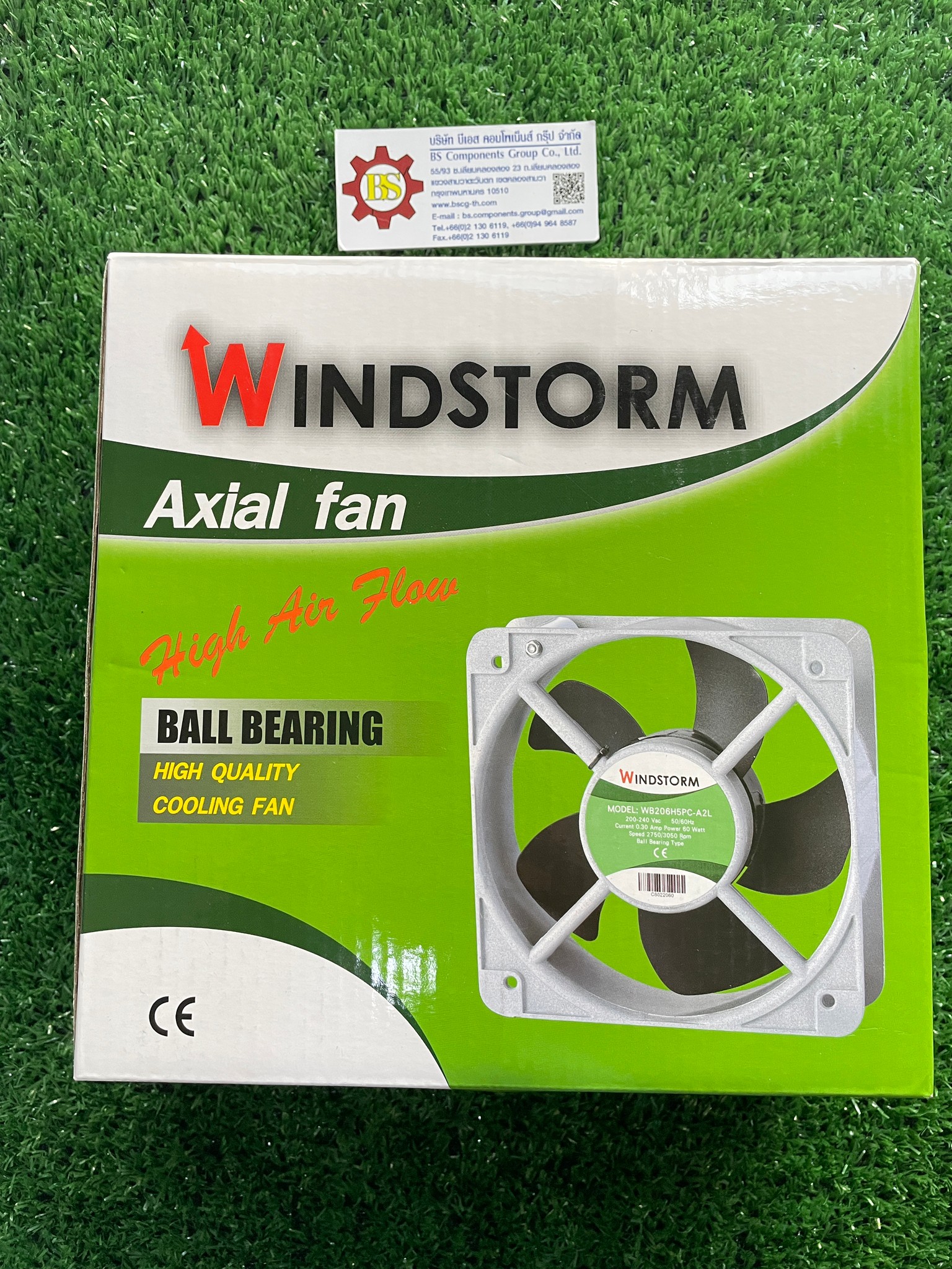 WINDSTORM : พัดลม WB206H5PC-A2LG 8" 200-240Vac (202x202)