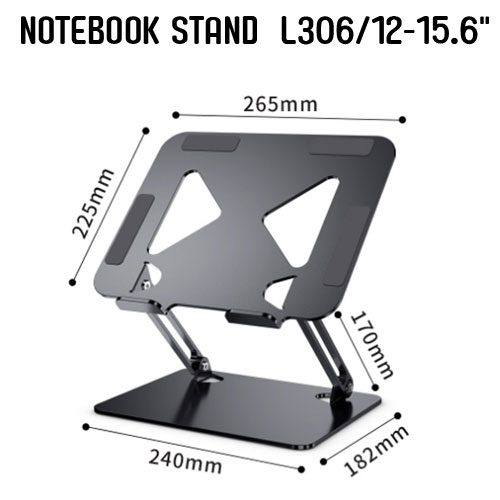 NB L306 NOTEBOOK STAND 14-15.6" 26.5X21.6 CM HL-MB-ST-02GRY