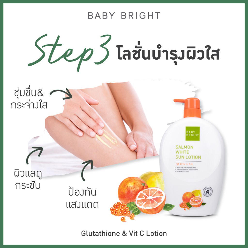 Baby Bright Body Lotion 750 ml. เบบี้ไบร์ท โลชั่นบำรุงผิวกาย ขวดใหญ่ 750 มิลลิลิตร (กลูต้า/คาเวียร์/นมแพะ/แซลมอน)